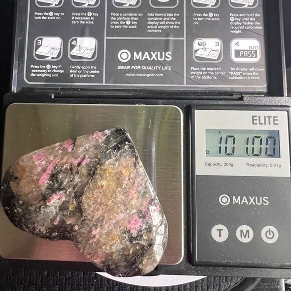 Icy Rhodonite Crystal Heart Carving - Picture 11 of 12